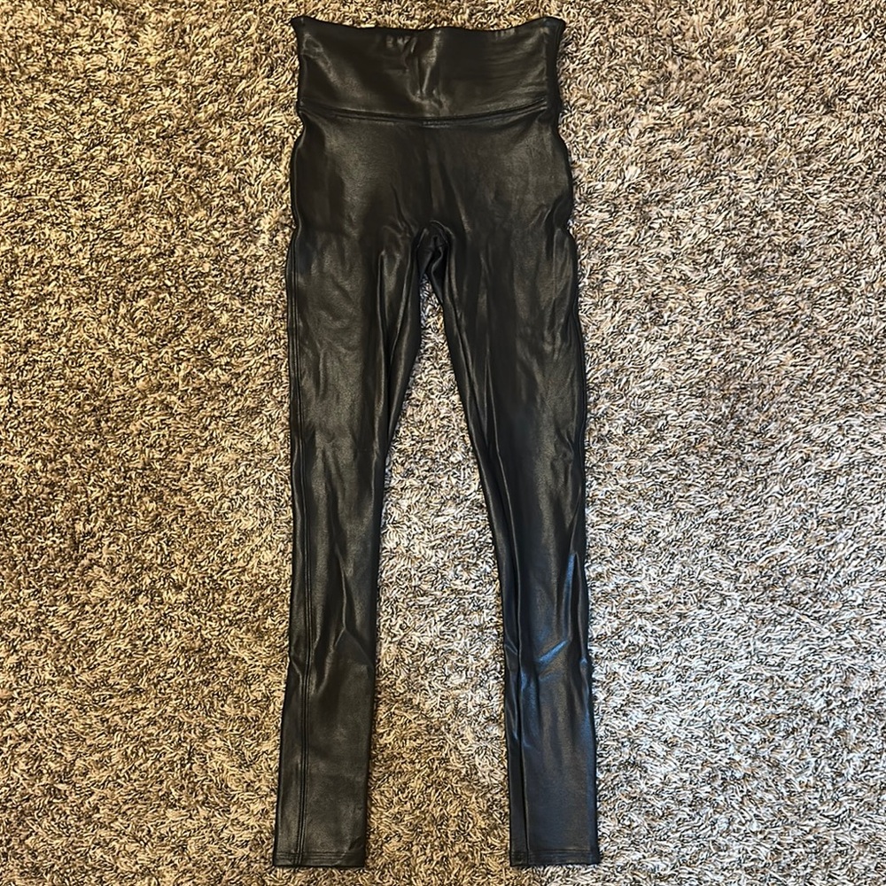 Spanx Faux Leather Leggings Black Xs Petite